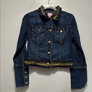 Candie’s Button Down Denim Jacket with Gold Accents